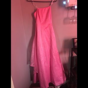 Pink long prom dress